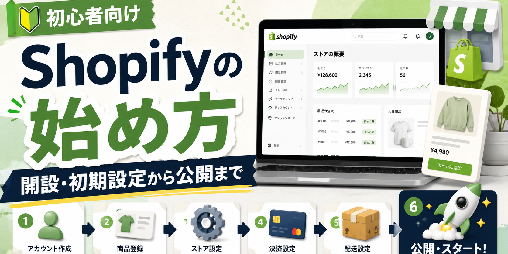 Shopifyの始め方｜開設・初期設定から公開まで全手順【初心者向け】