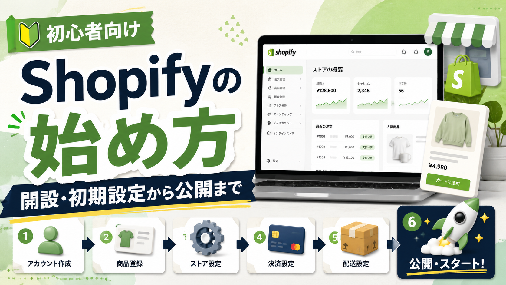 Shopifyの始め方｜開設・初期設定から公開まで全手順【初心者向け】